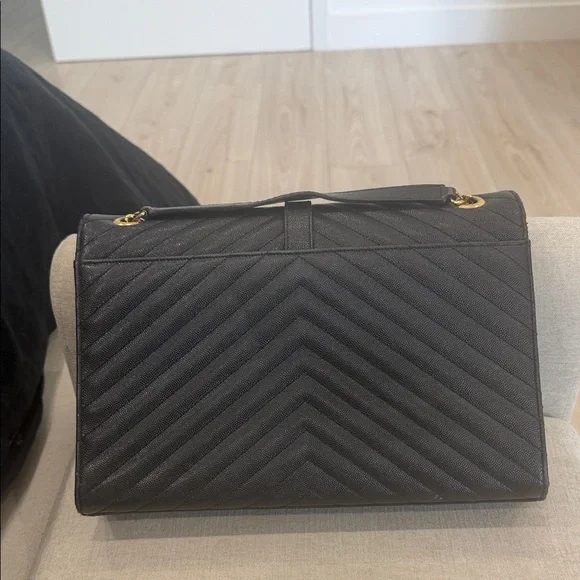 Saint Laurent Black Quilted Leather Shoulder Bag with Gold Hardware - Picture 2 of 5